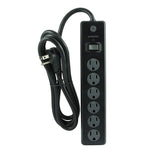 Marca: JASCO, REGULARES, REGLETA - PROTECTOR CONTRA SOBRETENSIONES DE USO GENERAL, 6 SALIDAS, CABLE DE 6 PIES, NEGRO