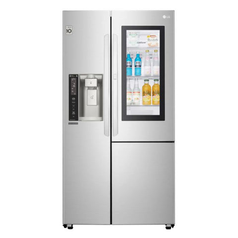 Marca: LG, REFRIGERADORA SIDE BY SIDE, Refrigerador Door-in-Door LG InstaView | Capacidad de 26cu.ft - Plateado
