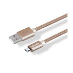 DREAMGEAR - CABLE DE CARGA Y SINCRONIZACIÓN MICRO-USB TRENZADO DE 10 PIES - ORO