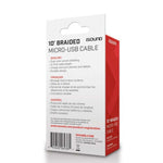 DREAMGEAR - CABLE DE CARGA Y SINCRONIZACIÓN MICRO-USB TRENZADO DE 10 PIES - ORO