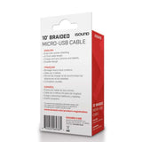 DREAMGEAR - CABLE DE CARGA Y SINCRONIZACIÓN MICRO-USB TRENZADO DE 10 PIES - ORO