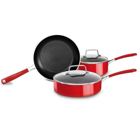 Marca: KITCHEN AID, OLLAS Y SARTENES, Set De Sartenes KitchenAid 5 Piezas - Rojo