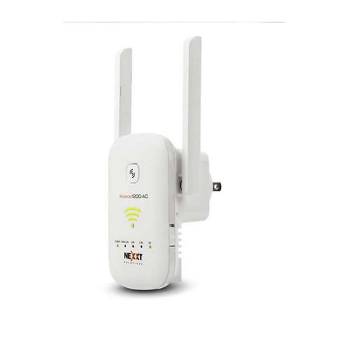 Marca: NEXXT, REPETIDORES, Repetidor Inalámbrico Nexxt Amplificador De Señal Ac Universal, De Doble Banda 1200Mbps Enchufable - Blanco