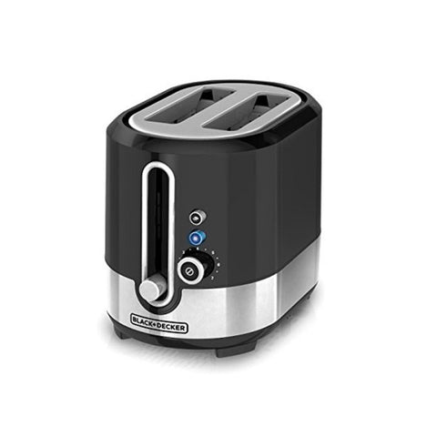 Marca: BLACK AND DECKER, TOSTADORES, TOSTADORA EXTRA ANCHA DE 2 REBANADAS, MODERNO OVALADO, NEGRO CON ENVOLTURA DE ACERO INOXIDABLE