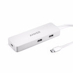 Marca: ANKER, CABLES Y ADAPTADORES PC, Premium USB-C Hub Anker Con Ethernet y Power Delivery Silver - Blanco