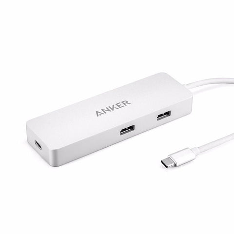 Marca: ANKER, CABLES Y ADAPTADORES PC, Premium USB-C Hub Anker Con Ethernet y Power Delivery Silver - Blanco