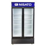 Marca: NISATO, REFRIGERADORA VITRINA, REFRIGERADOR VITRINA COMERCIAL NISATO DE 28CFT 792LTS 2 PUERTAS 8 PARRILLA DE ALAMBRON NO FROST LLAVE DISPLAY LED