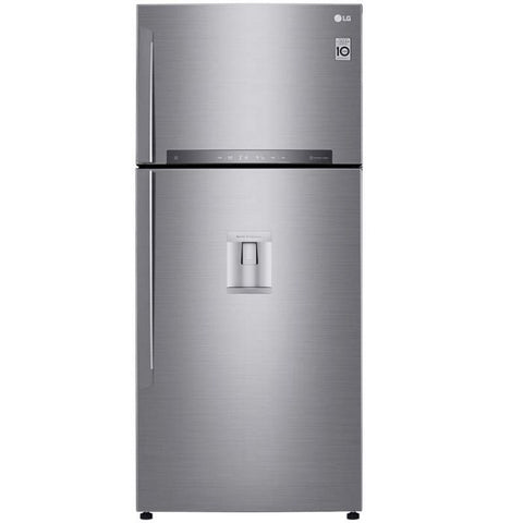 Marca: LG, REFRIGERADORA UNA Y DOS PUERTAS, Refrigerador Top Freezer LG Compresor Lineal inverter | Dispensador de agua | Capacidad 18 cu.ft - Gris