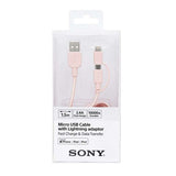 CABLE SONY DE PRIMERA CALIDAD 2 EN 1 (LIGHTNING Y MICRO USB) - ROSADO