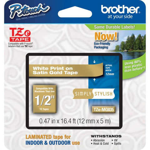 Marca: BROTHER, CONSUMIBLES PARA IMPRESIÓN, CINTA PARA TRANSFERENCIA TÉRMICA TZEMQ835 BROTHER- DORADA