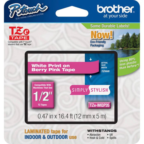 Marca: BROTHER, CONSUMIBLES PARA IMPRESIÓN, CINTA PARA TRANSFERENCIA TÉRMICA TZEMQP35 BROTHER- ROSA