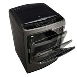 22kg Secadora a Gas de Carga Frontal con vapor & ThinQ™ (Wi-Fi), Color acero negro