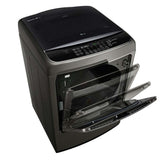 22kg Secadora a Gas de Carga Frontal con vapor & ThinQ™ (Wi-Fi), Color acero negro