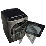 22kg Secadora a Gas de Carga Frontal con vapor & ThinQ™ (Wi-Fi), Color acero negro