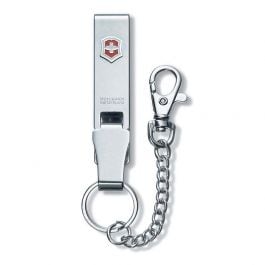 Llavero para cinturón con cadena corta y mosquetón Victorinox Multiclip 4.1859 | Acero Inoxidable