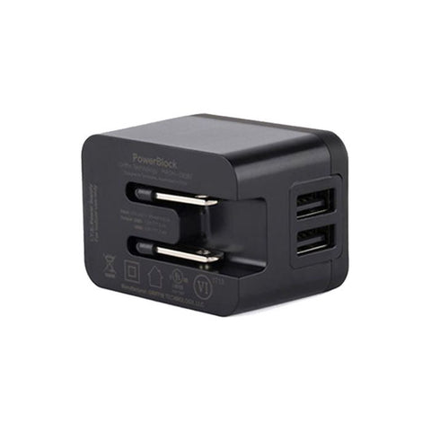 CARGADOR PARED DUAL USB 4 8A BLACK GRAY