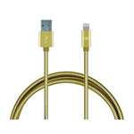 Cable de Carga Lightning de Acero Inoxidable 3FT GOLD