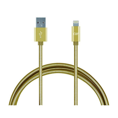 Cable de Carga Lightning de Acero Inoxidable 3FT GOLD