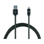 Cable de Carga Lightning de Acero Inoxidable 3FT BLACK