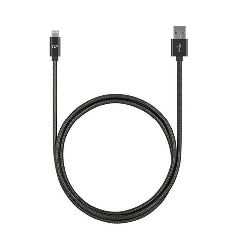 Cable de Carga Lightning de Acero Inoxidable 3FT BLACK