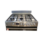 Estufa a Gas de 36" SilverFlame con 6 Quemadores Tapa de Vidrio