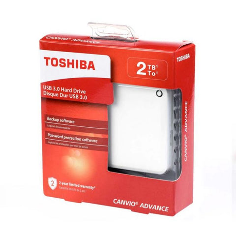 Disco Duro Externo Toshiba Canvio Advance, 2.5'', 2TB, USB 3.0 - Blanco