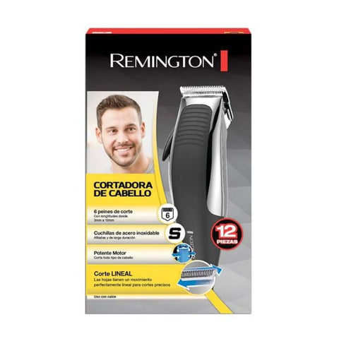 Marca: REMINGTON, MÁQUINAS PARA CORTAR CABELLO, Maquina para cortar Cabello Remington De 12 Piezas Modelo HC1080-Negra