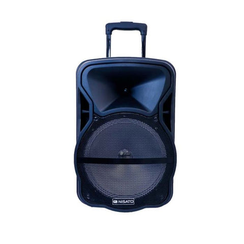 Bocina Nisato de Subwoofer de 12 Bluetooth USB SD FM Remote Control One wired microphone Bateria Recargable 25 Watts RMS