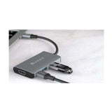 Adaptador Hub USB-C a USB-A con Puerto HDMI Adam Elements CASA A01m - Gris