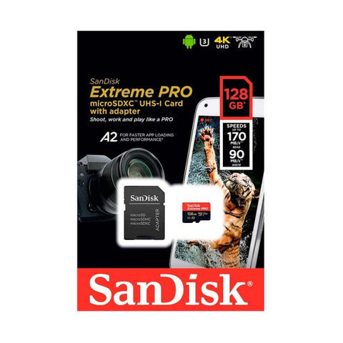 Memoria MicroSD Sandisk 128 GB Extreme Pro | SDXC | UHS-I - Negro