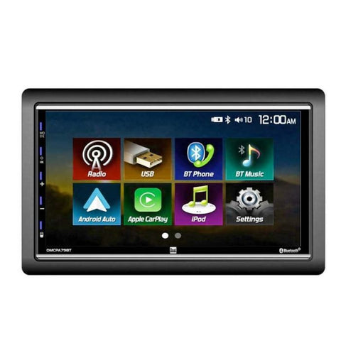Double DIN Mechless 7 LCD CarPlay Android Auto MP3 iPod iPhone Control Rear USB Bluetooth 60Wx4