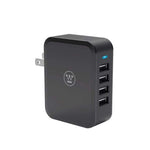 Regulador De Pared Usb Westinghouse 4 Puertos Usb | 4.8A Total - Negro