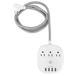 Regleta De Escritorio Westinghouse 3 Tomacorrientes | 4 Puertos Usb | 4.5A Total - Blanco