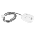 Regleta De Escritorio Westinghouse 3 Tomacorrientes | 4 Puertos Usb | 4.5A Total - Blanco