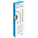Regleta De Escritorio Westinghouse 3 Tomacorrientes | 4 Puertos Usb | 4.5A Total - Blanco