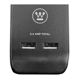Regleta Westinghouse 6 Tomacorrientes | 2 Puertos Usb | 2.4A Total - Negro