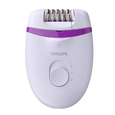Marca: PHILIPS, DEPILADORAS, Depiladora con cable compacta PHILIPS BRE27500 Satinelle Essential morado