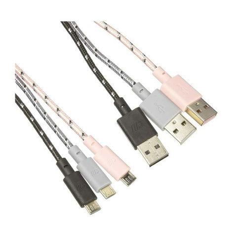 Candywirez Cable micro usb 5ft x3 Pack compatible ANDROID