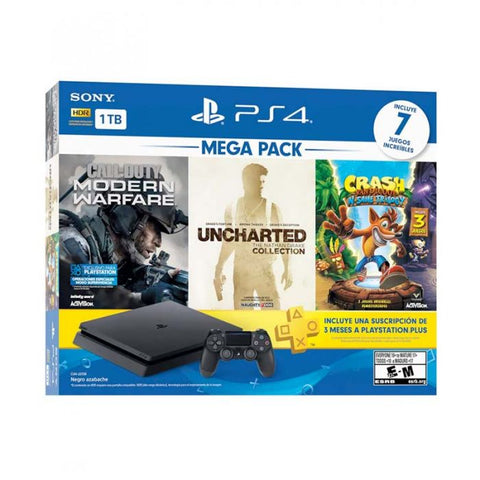 Marca: SONY, CONSOLAS, Bundle PS4 Slim Sony 1TB + Call of Duty: Modern Warfare + Uncharted: The Nathan Drake Collection + Crash Bandicoot N. Sane Trilogy + 3Meses De PS Plus
