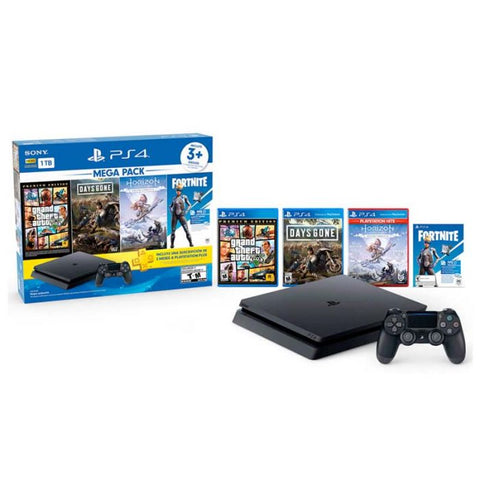 Marca: SONY, CONSOLAS, Bundle PS4 Slim Sony 1TB + GTA V + Days Gone + Horizone Complete Edition + 3Meses De PS Plus
