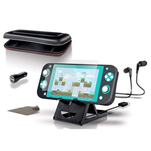 Dreamgear Starter KIT Para SWITCH LITE | Incluye Cargador de caro | Protector de Pantalla | Estuche Grip | Negro