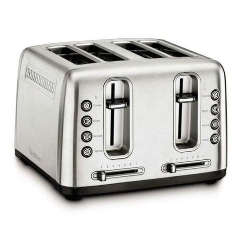 Marca: CUISINART, TOSTADORES, Tostadora De Acero Inoxidable Cuisinart 4 Rebanadas - Gris (Reacondicionado)