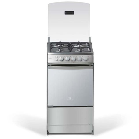Estufa a Gas Indurama 20" 4 quemadores tapa vidrio templado encendido electrónico - Acero Inoxidable