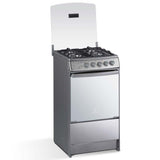 Estufa a Gas Indurama 20" 4 quemadores tapa vidrio templado encendido electrónico - Acero Inoxidable