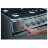 Estufa a Gas Indurama 20" 4 quemadores tapa vidrio templado encendido electrónico - Acero Inoxidable