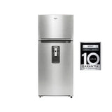 Refrigerador Top Mount 17 P3 Whirlpool | Xpert Energy Saver | Dispensandor de Agua Manual | Anti-huellas | 10 Años de Garantía en Compresor | Gris Acero