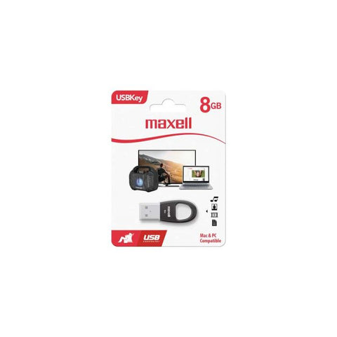 Marca: MAXELL, MEMORIAS USB, Memoria USB Maxell Key 8 GB - Negro