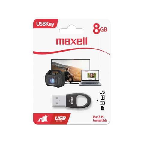 Marca: MAXELL, MEMORIAS USB, Memoria USB Maxell Key 8 GB - Negro