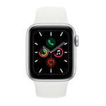 LA Apple Watch S5 40mm Silver Aluminum w White Sport Band GPS USA