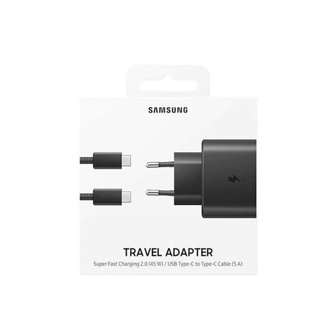 Adaptador NEGRO Cargador Viajero Rapido 45W PARA NOTE10 10 S10 S10